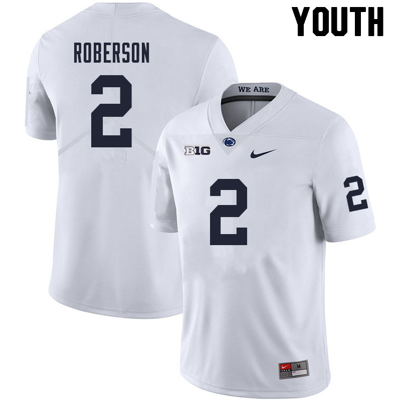 Youth #2 Ta'Quan Roberson Penn State Nittany Lions College Football Jerseys Sale-White - Click Image to Close